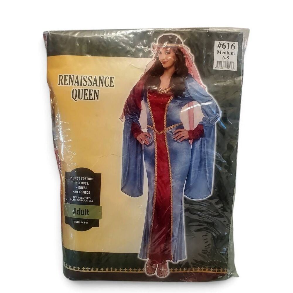 Renaissance Queen Women’s Adult Costume Medium 6-8 Medieval Princess 2 Piece